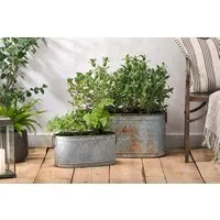 Akasa Small Trough Planter - Zinc, Iron alternate view