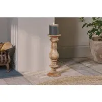 Akello Tall Candle Stick - Natural, Mango Wood