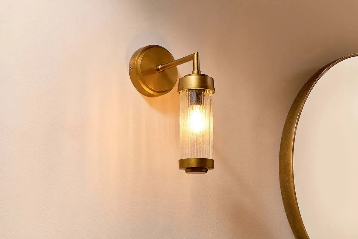 Akurdi Cylindrical Wall Lamp IP44 - Clear, Glass product