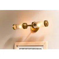 Akurdi Double Bathroom Wall Lamp - Clear, Ribbed Glass alternate view