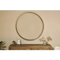 Almora Large Round Mirror - Antique Brass