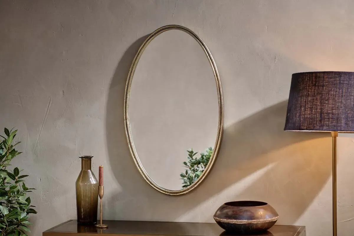 Almora Oval Mirror - Antique Brass
