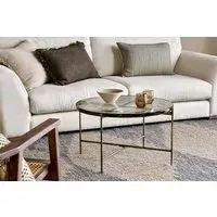 Aluva Glass Coffee Table - Antique Brass