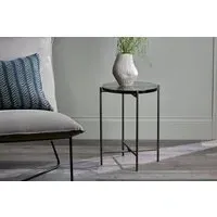 Aluva Glass Side Table - Antique Brass