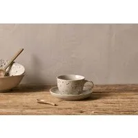 Ama Cup & Saucer - Off White & Black alternate view