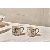 Ama Short Splatter Mug Set of 2 - Off White, Black alternate view