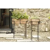 Amazzi Small Indoor Planter Stand - Natural, Black alternate view
