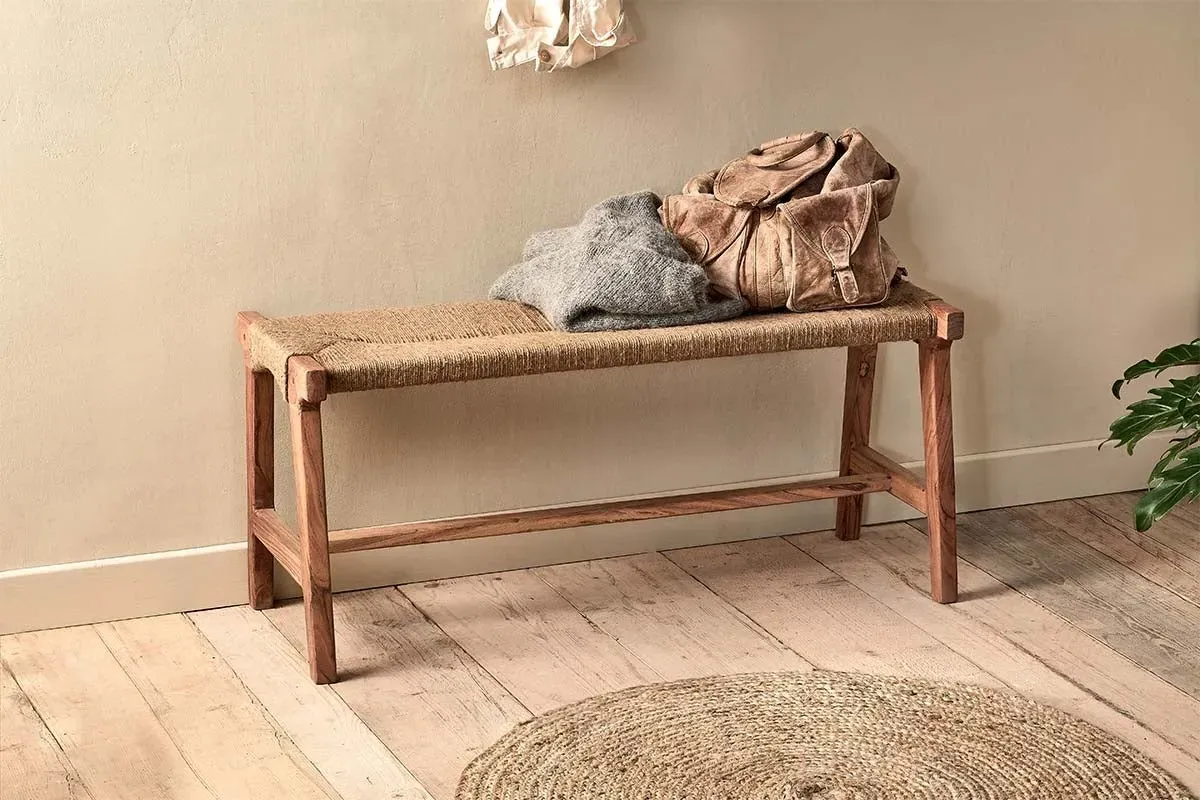 Amhara Woven Bench - Natural, Acacia image