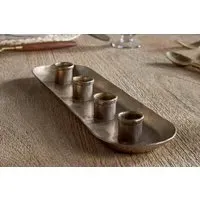Amita Long Candle Holder - Antique Brass