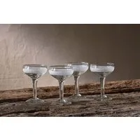 Anara Etched Champagne Glass Set of 4 - Clear, Recycled Glass alternate view