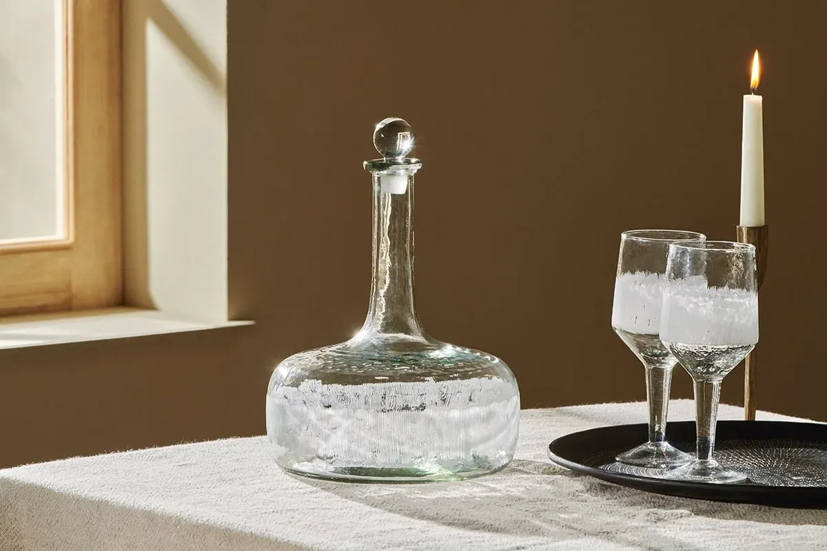 Anara Etched Decanter - Clear Glass image