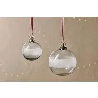 Anara Etched Large Christmas Bauble - Clear, Recycled Glass alternate view