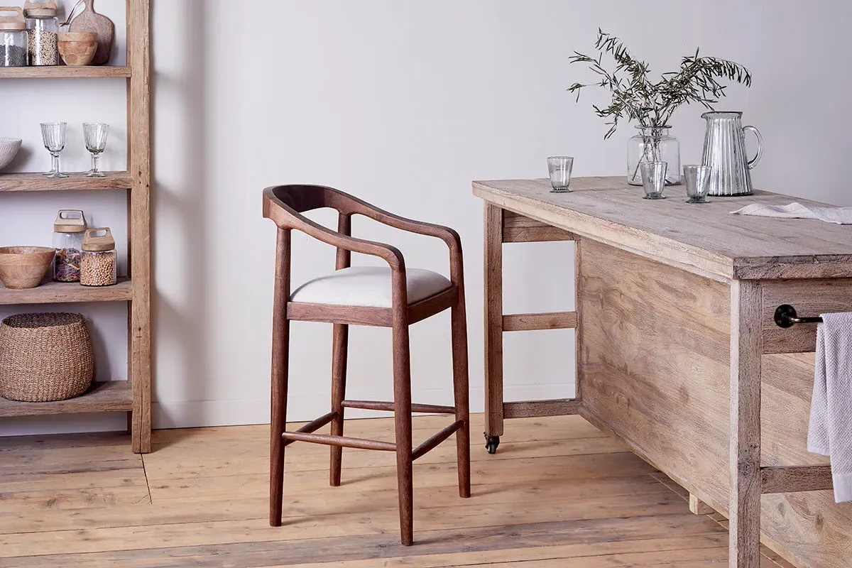 Anbu Acacia Counter Dining Chair - Washed Walnut image