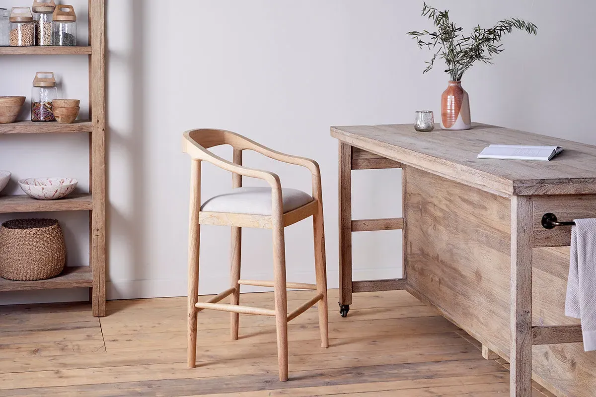 Anbu Counter Dining Chair - Natural, Mango Wood
