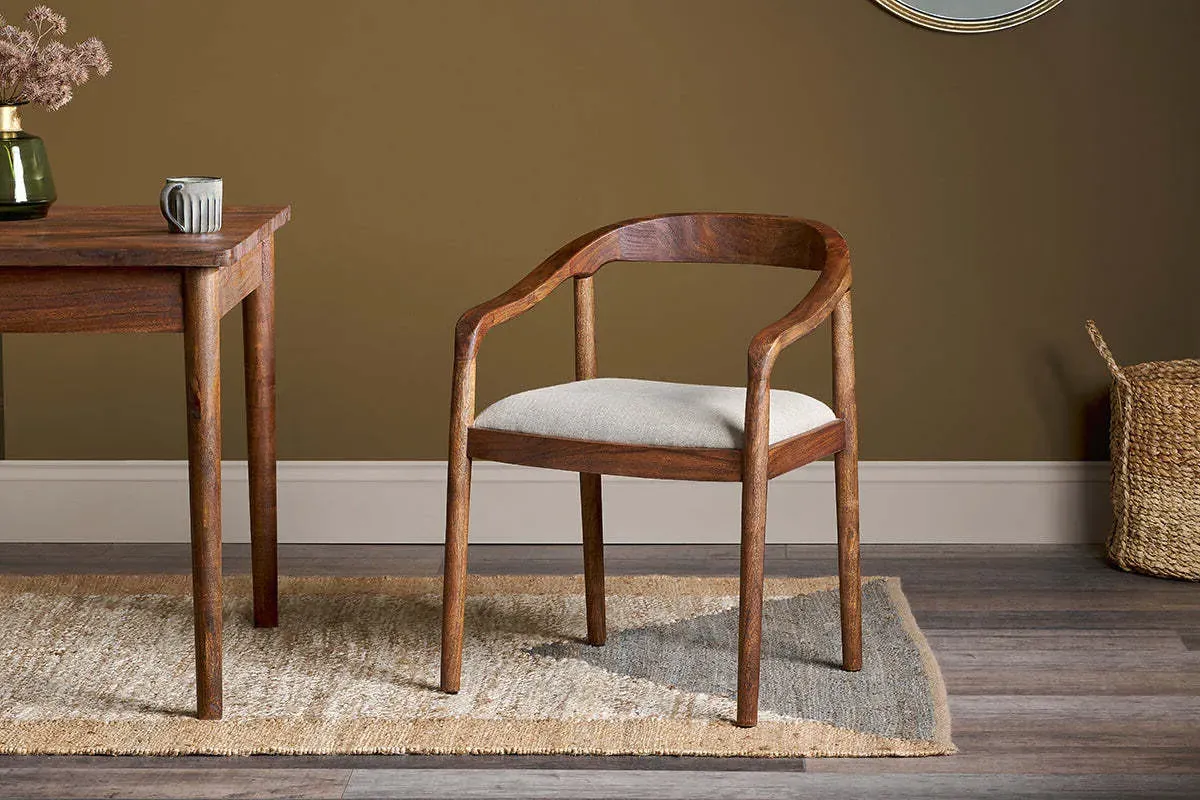 Anbu Upholstered Dining Chair - Washed Walnut, Acacia product