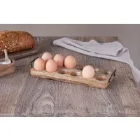 Anda Mango Wood Egg Holder - Natural