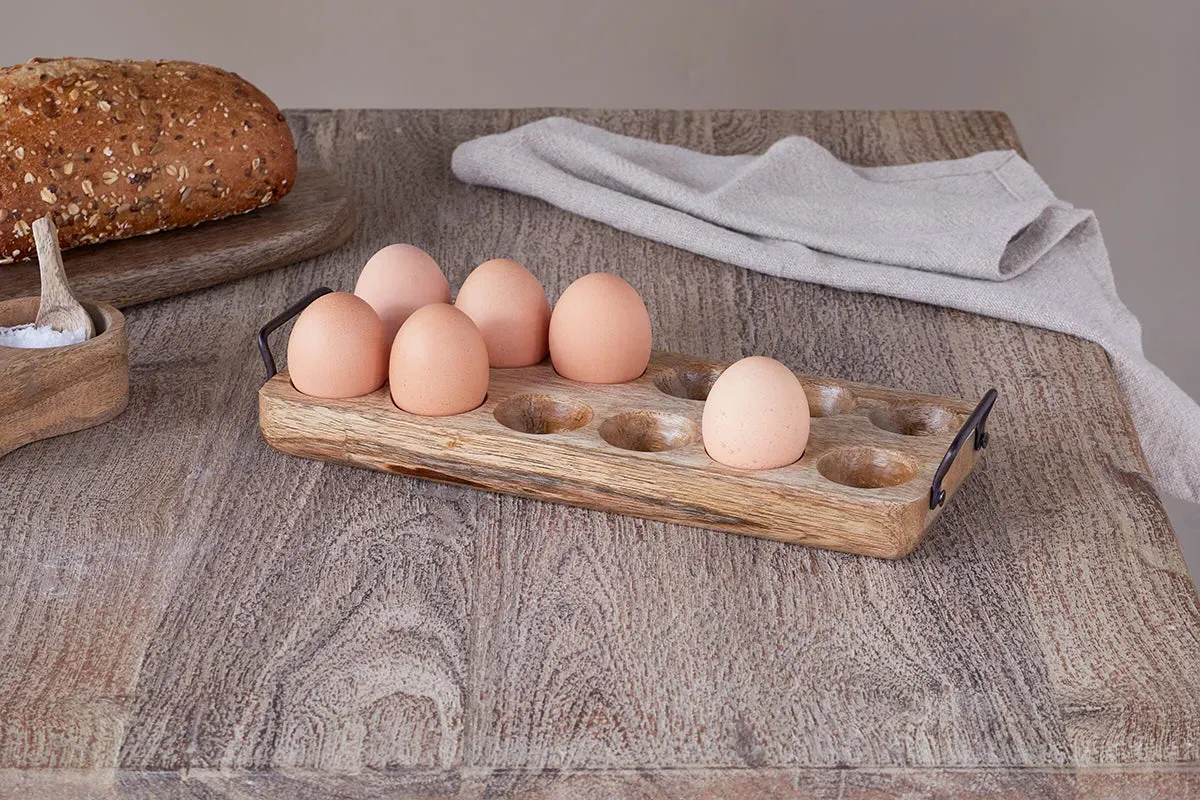 Anda Mango Wood Egg Holder - Natural image