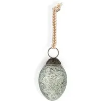 Andai Hanging Egg Decoration Set of 4 - Antique Teal, Recycled Glass alternate view