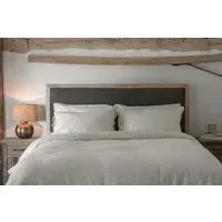 Anesha Super King Upholstered Headboard - Olive Green, Linen