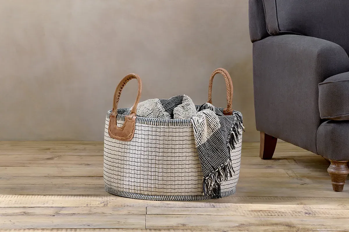 Anjuli Jute Storage Basket - Off White, Cotton image
