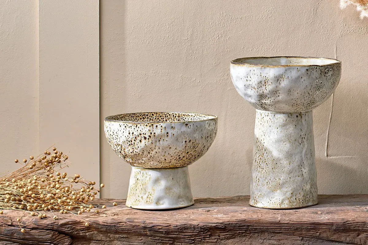 Anjuna Small Reactive Glaze Bowl - White image