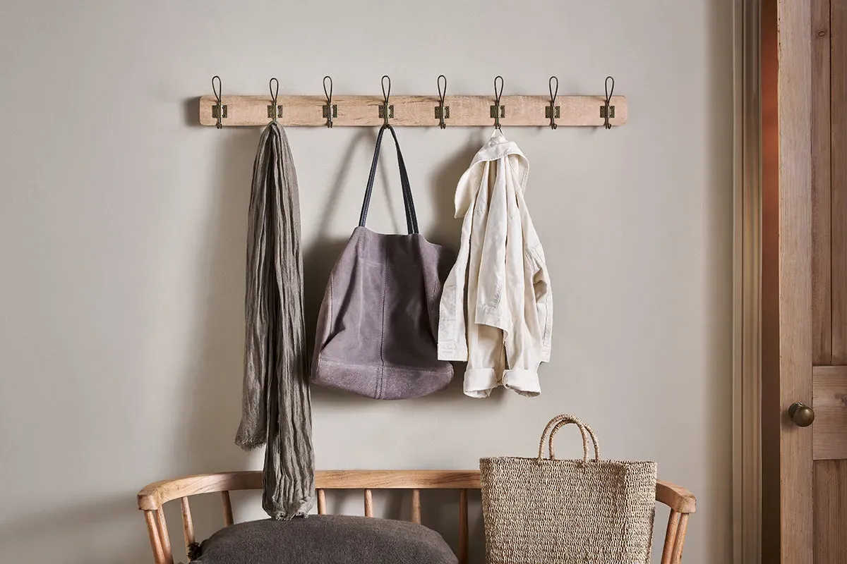 Ankita Large Wall Hooks - Antique Brass, Mango Wood