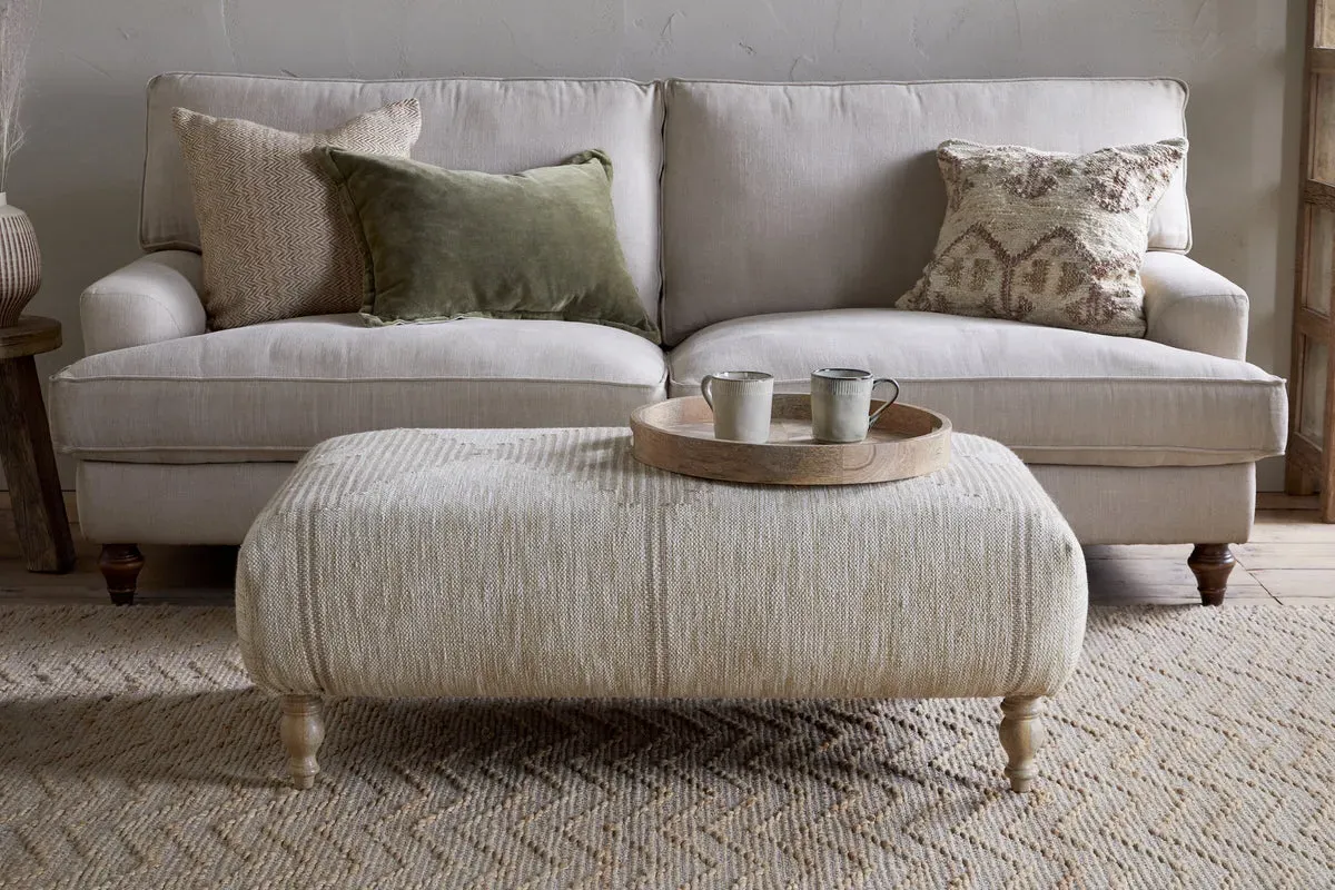 Aranya Upholstered Ottoman - Natural image