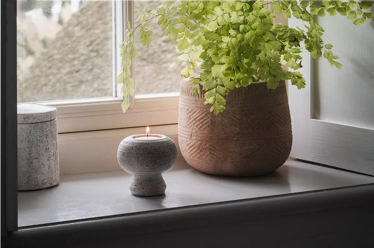 Asana Marble Tealight Holder - Grey image
