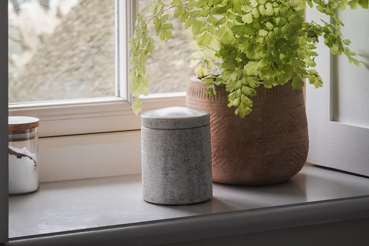 Asana Storage Jar - Grey, Marble image