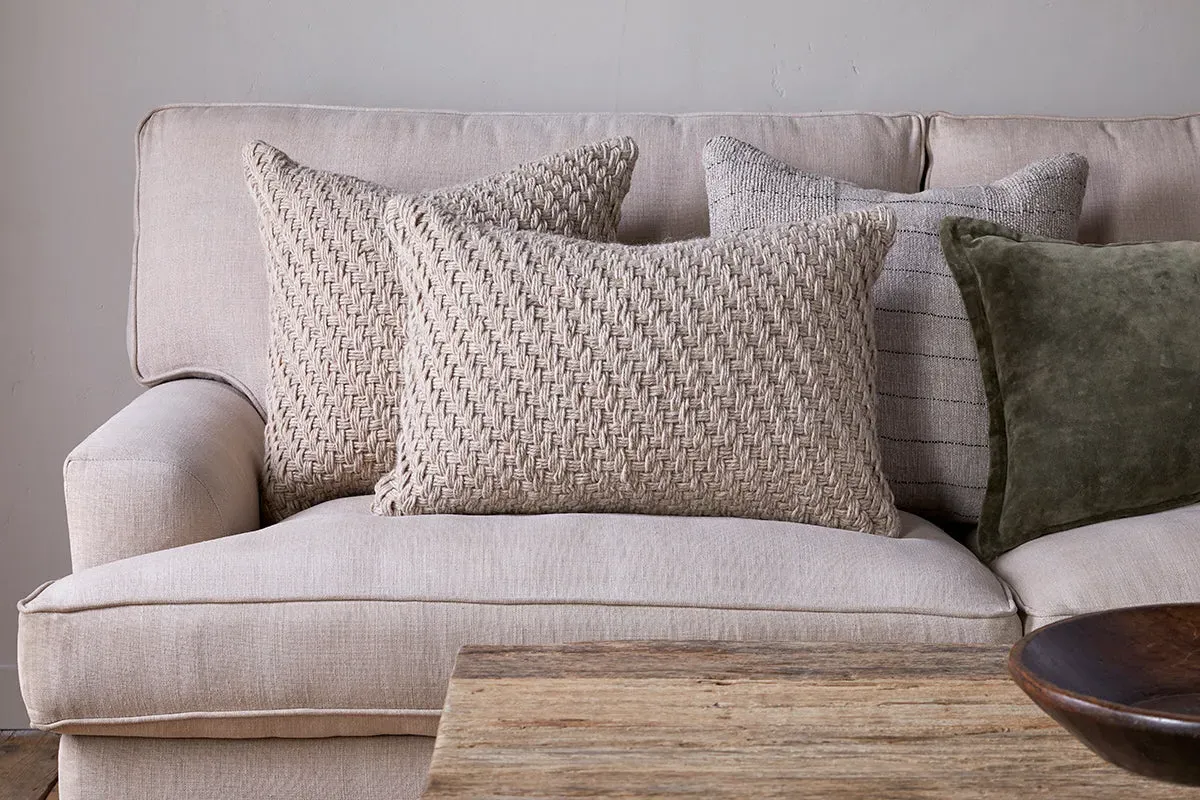 Atifa Cotton & Wool Cushion Cover - Natural
