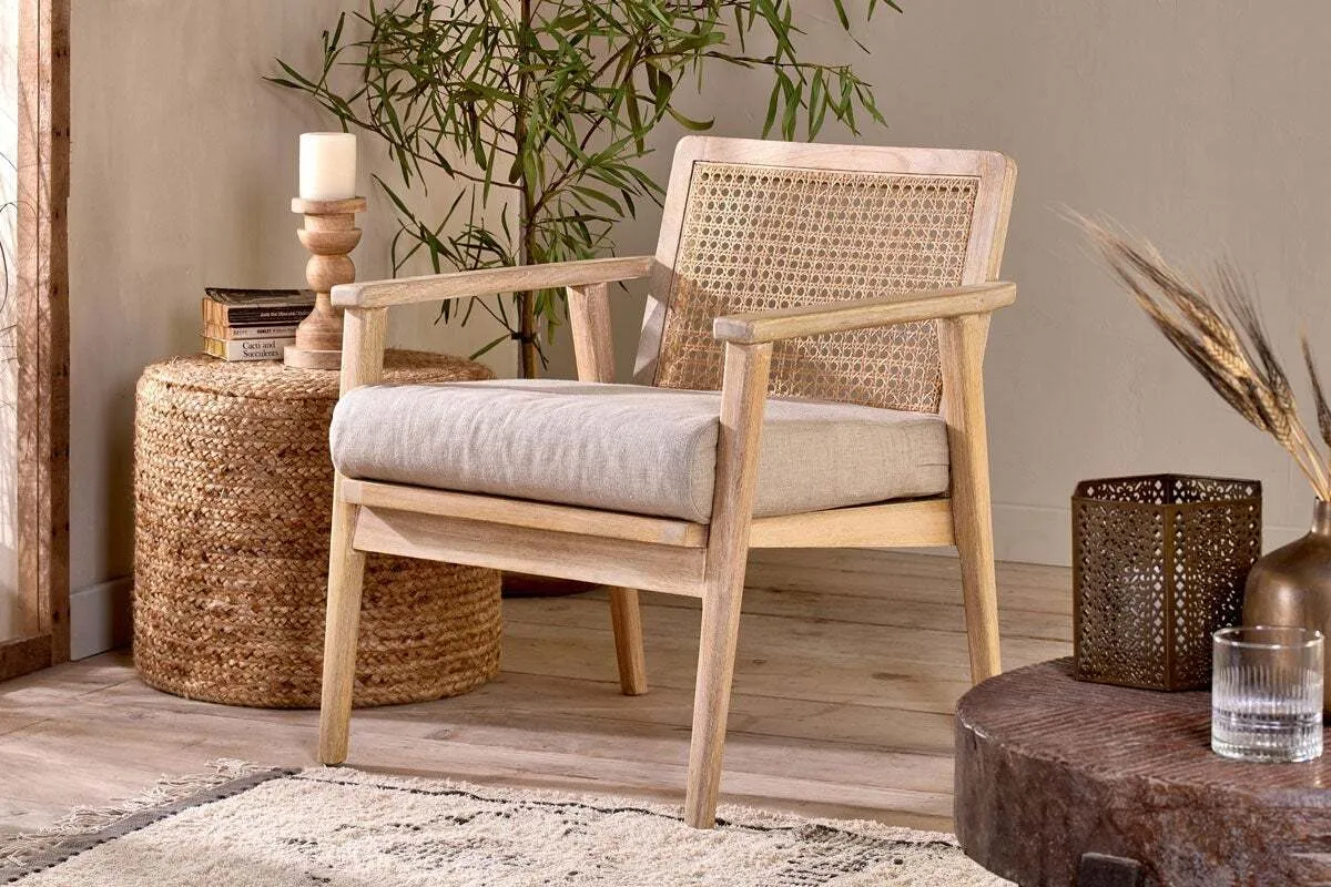 Atri Occasional Chair - Natural, Mango Wood & Cane product