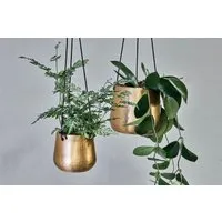 Atsu Small Hanging Planter - Antique Brass alternate view