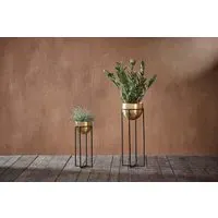 Atsu Small Planter Stand - Antique Brass