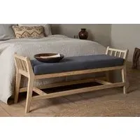 Avanthi Upholstered Sleigh Bench - Charcoal
