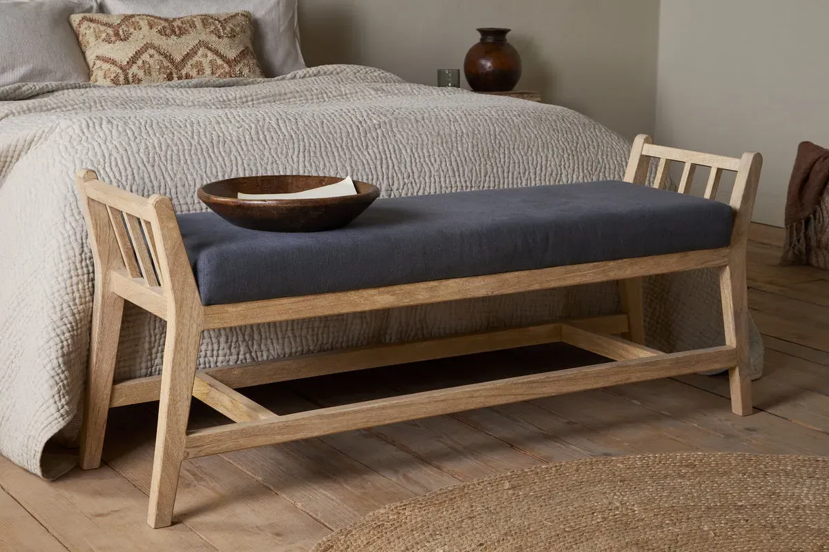 Avanthi Upholstered Sleigh Bench - Charcoal image