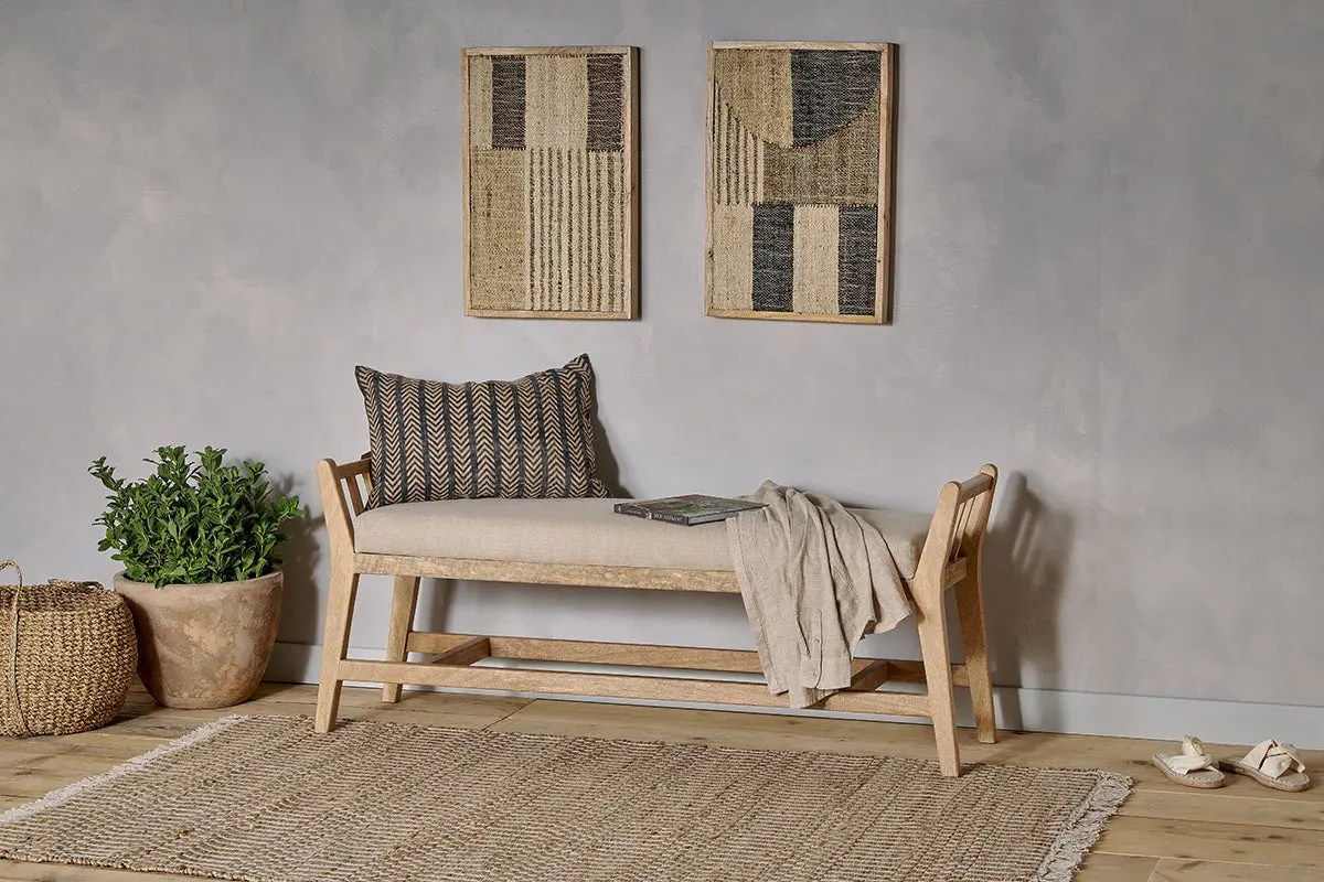 Avanthi Upholstered Sleigh Bench - Natural