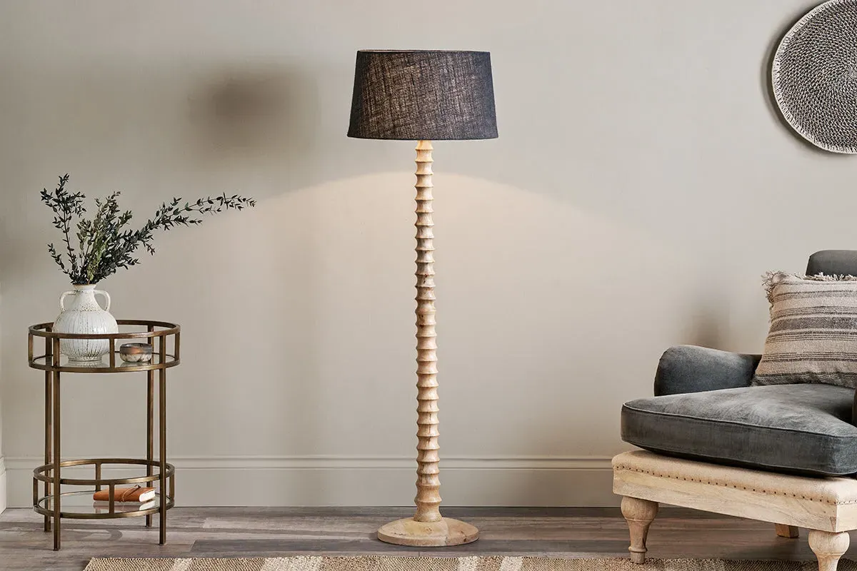 Avisa Mango Wood Floor Lamp - Natural