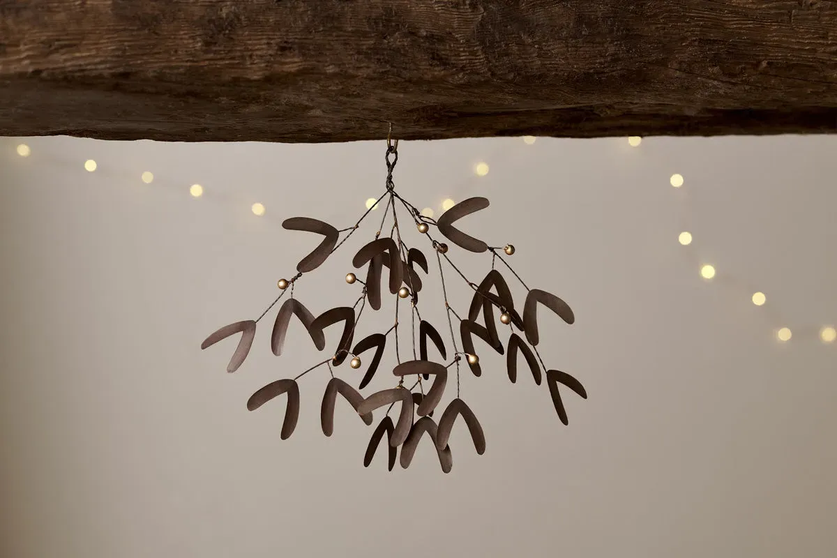 Avni Mistletoe Christmas Decoration - Antique Brass image