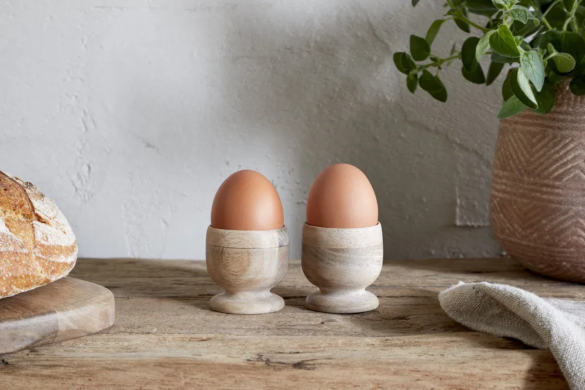 Awa Wooden Egg Cup Set Of 2 - Natural image