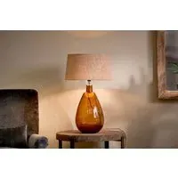 Baba Large Tall Recycled Glass Lamp - Burnt Amber