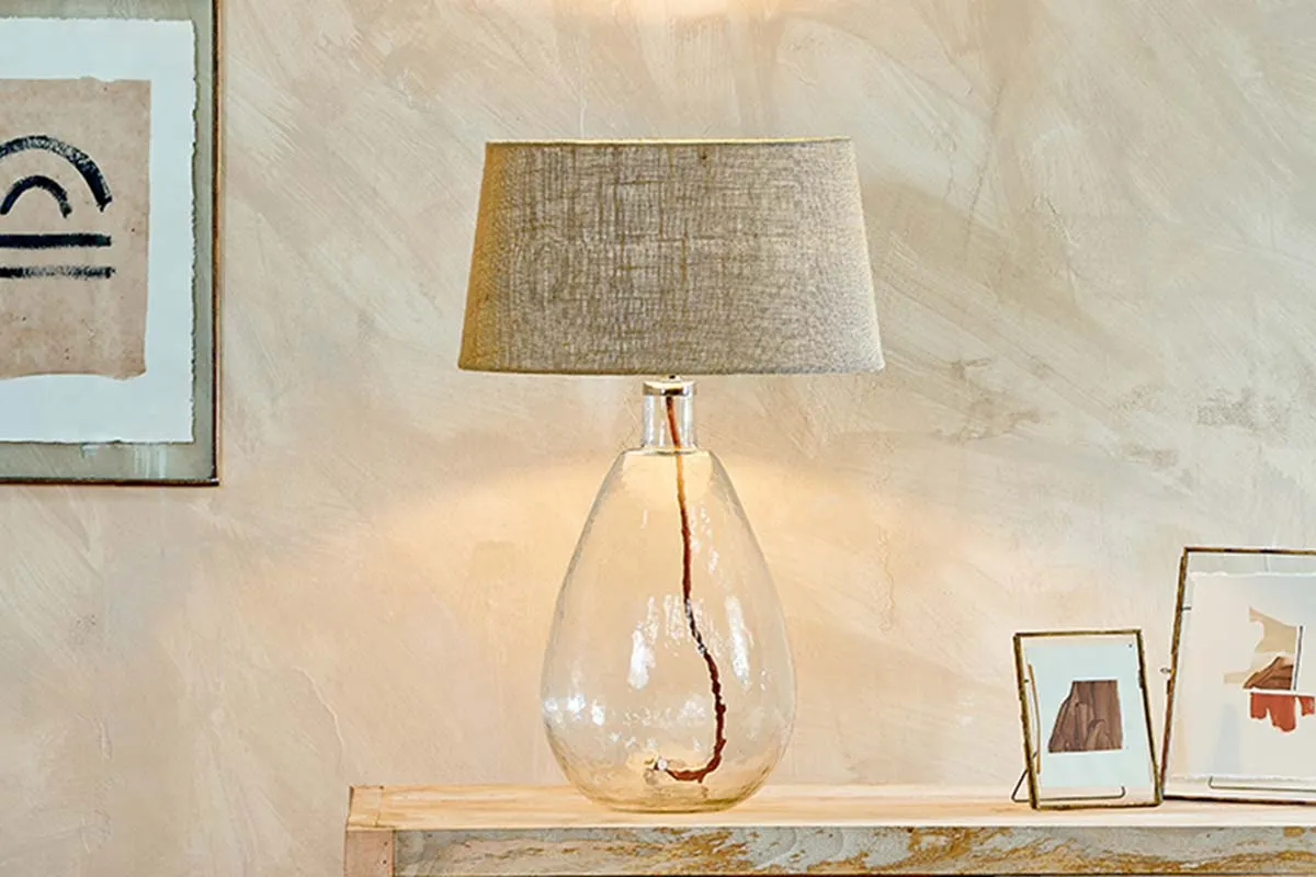 Baba Large Tall Recycled Glass Lamp - Clear Glass