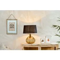 Baba Large Wide Recycled Glass Lamp Base - Green Smoke alternate view