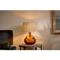 Baba Large Wide Recycled Glass Lamp - Burnt Amber