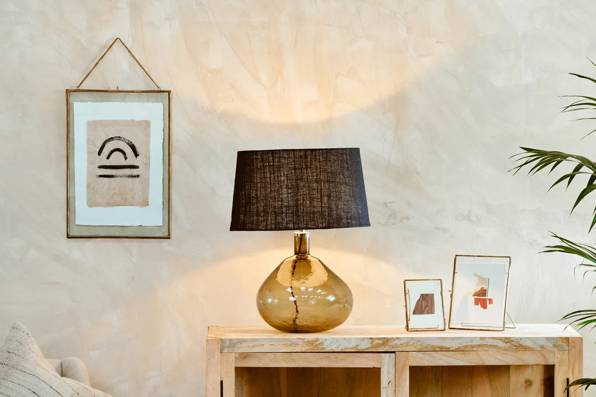 Baba Large Wide Recycled Glass Lamp - Green