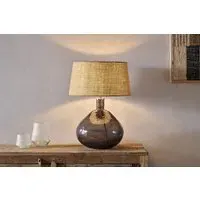 Baba Large Wide Recycled Glass Table Lamp - Smoke