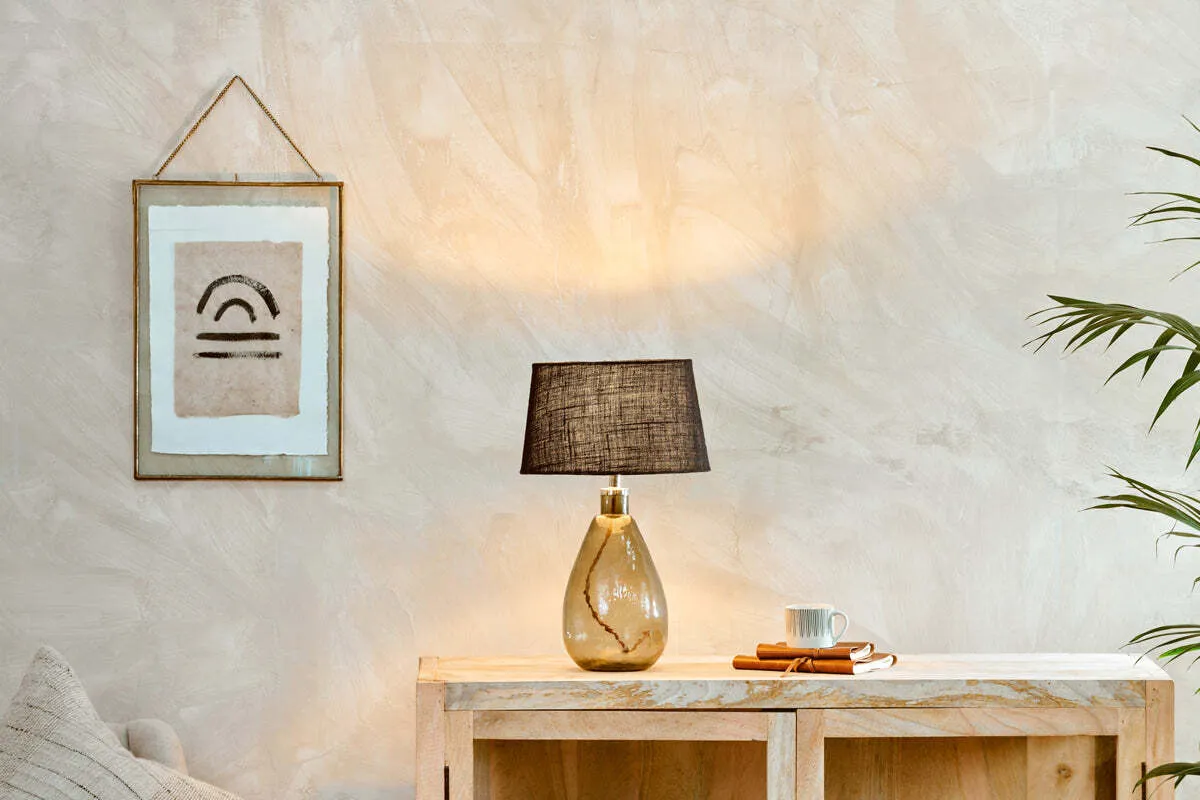 Baba Small Tall Recycled Glass Lamp - Green Smoke product