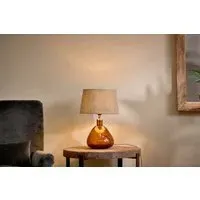 Baba Small Wide Recycled Glass Lamp - Burnt Amber