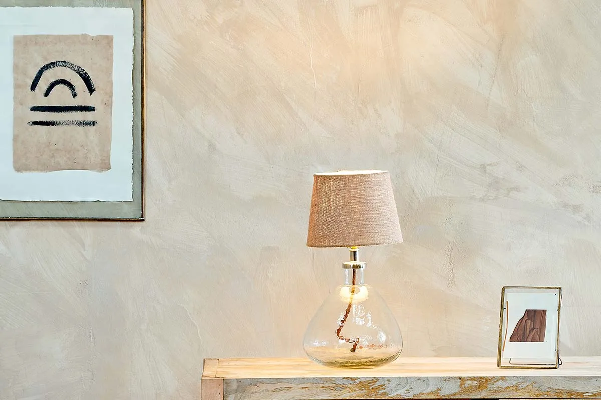 Baba Small Wide Recycled Glass Lamp - Clear