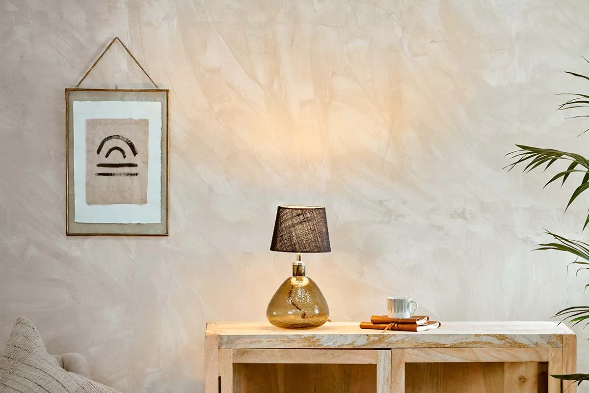 Baba Small Wide Recycled Glass Lamp - Green