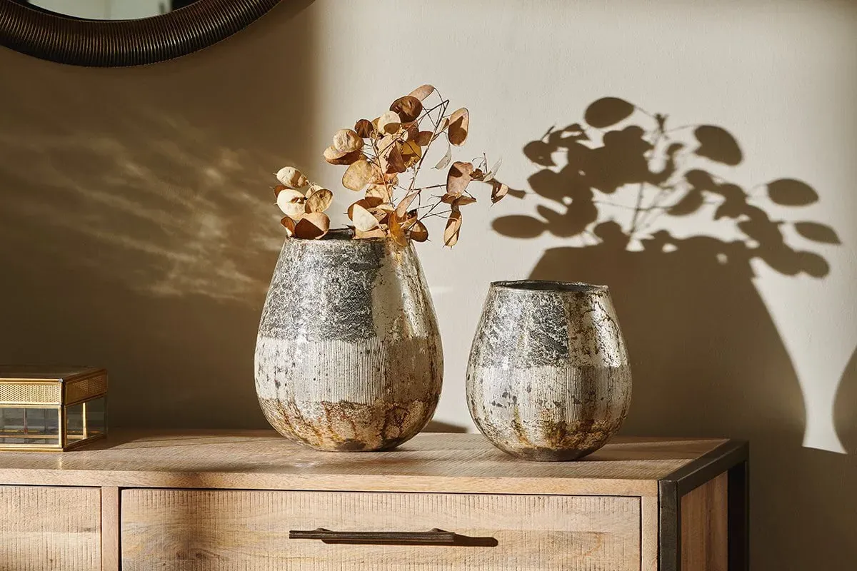 Babia Large Recycled Glass Vase - Antique Gold image